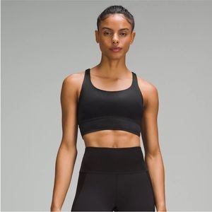 NWT Lululemon Energy Longline Bra in Black Foil size 12